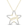 Thumbnail Image 1 of Diamond &quot;Mom&quot; Star Necklace 1/6 ct tw 10K Yellow Gold 18&quot;