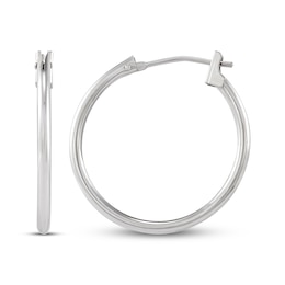 Hoop Earrings 14K White Gold 21mm