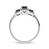 Thumbnail Image 1 of Square-Cut Natural Blue Sapphire & Diamond Three-Stone Ring 1/8 ct tw 10K White Gold