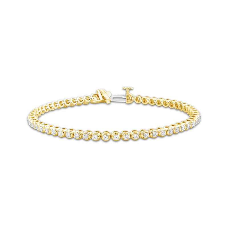 Main Image 1 of Lab-Grown Diamonds by KAY Tennis Bracelet 1 ct tw 14K Yellow Gold 7.25&quot;