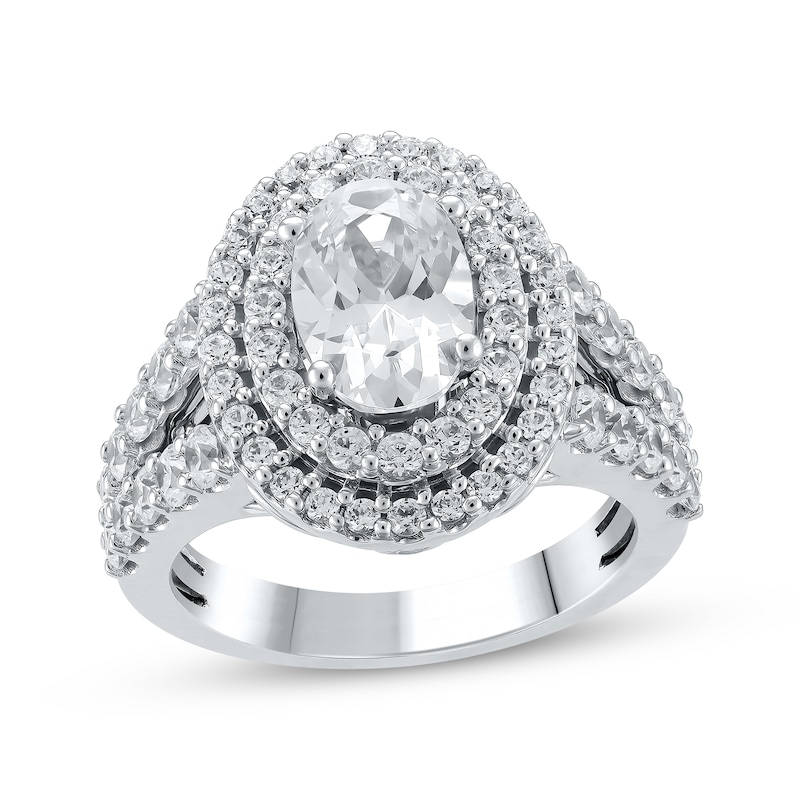 oval double halo engagement rings