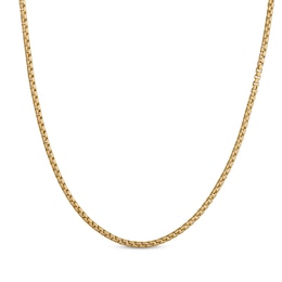Hollow Round Box Chain Necklace 2.4mm 10K Yellow Gold 18&quot;