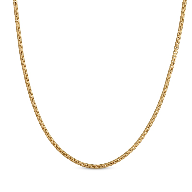 Hollow Round Box Chain Necklace 2.4mm 10K Yellow Gold 18"