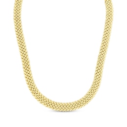 Woven Hollow Chain Necklace 14K Yellow Gold 18&quot;