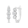 Thumbnail Image 0 of Lab-Created Diamonds by KAY Three-Stone Hoop Earrings 3/4 ct tw 10K White Gold