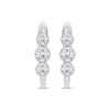Thumbnail Image 1 of Lab-Created Diamonds by KAY Three-Stone Hoop Earrings 3/4 ct tw 10K White Gold