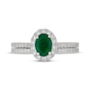 Thumbnail Image 3 of Neil Lane Oval-Cut Natural Emerald & Diamond Bridal Set 5/8 ct tw 14K White Gold