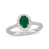 Thumbnail Image 1 of Neil Lane Oval-Cut Natural Emerald & Diamond Engagement Ring 1/2 ct tw 14K White Gold