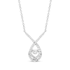 Thumbnail Image 1 of Love Entwined Dancing Diamond Necklace 1/2 ct tw 10K White Gold