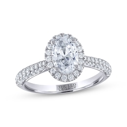 THE LEO Legacy Lab-Created Diamond Oval-Cut Halo Engagement Ring 1-1/2 ct tw 14K White Gold