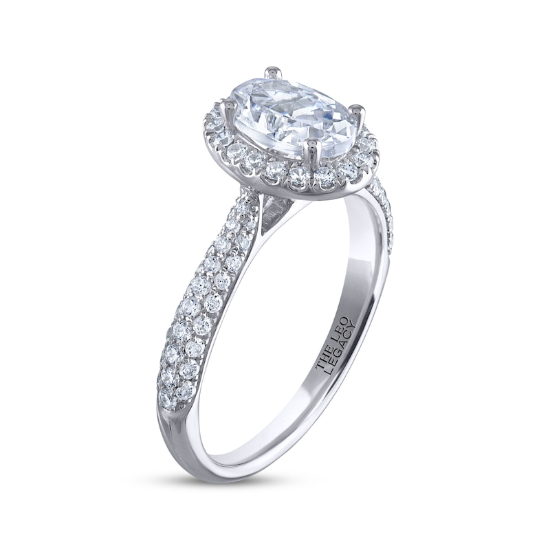 Main Image 2 of THE LEO Legacy Lab-Grown Diamond Oval-Cut Halo Engagement Ring 1-1/2 ct tw 14K White Gold