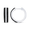 Thumbnail Image 1 of Black & White Diamond Hoop Earrings 1 ct tw Sterling Silver