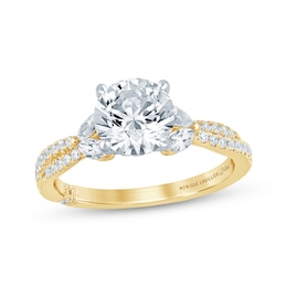 Monique Lhuillier Bliss Round-Cut Lab-Grown Diamond Engagement Ring 2 ct tw 18K Yellow Gold