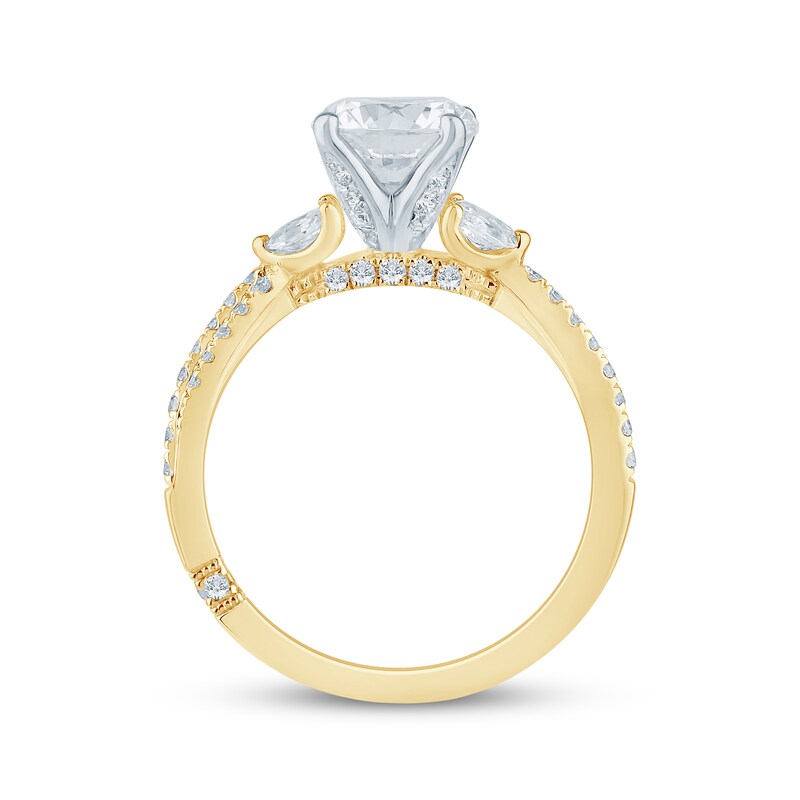 Main Image 3 of Monique Lhuillier Bliss Round-Cut Lab-Grown Diamond Engagement Ring 2 ct tw 18K Yellow Gold