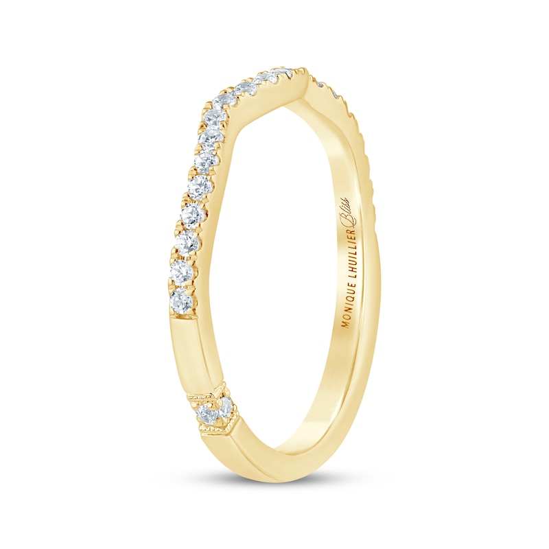 Main Image 4 of Monique Lhuillier Bliss Lab-Grown Diamond Wedding Band 1/4 ct tw 18K Yellow Gold