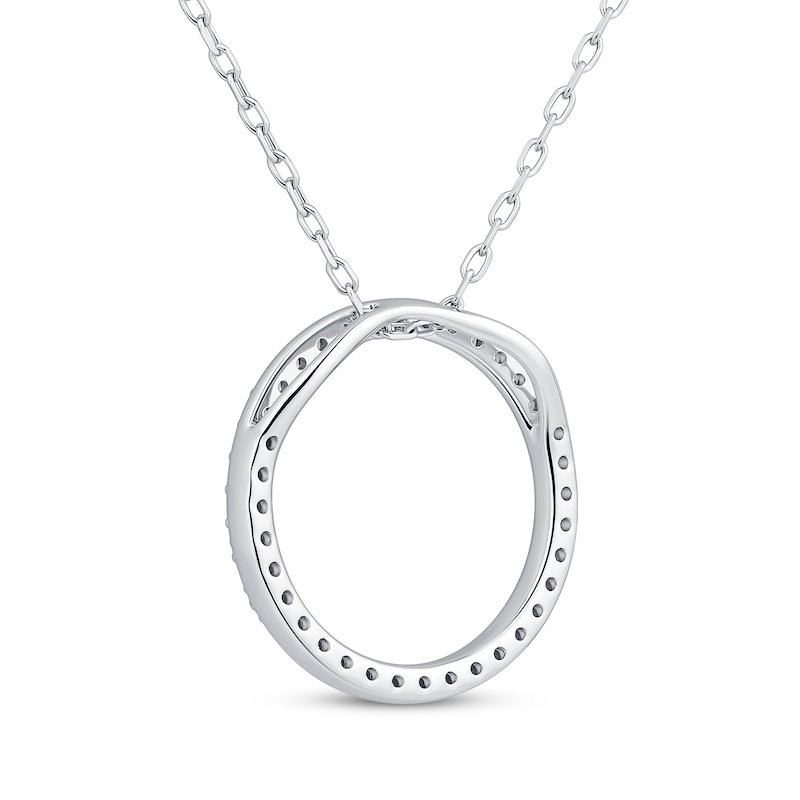 Diamond Circle Necklace 1/4 ct tw 10K White Gold 18"