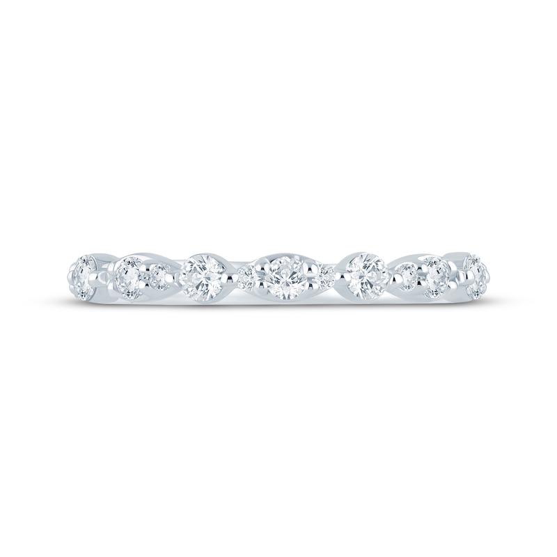 Monique Lhuillier Bliss  Lab-Grown diamond Anniversary Ring 1/2 ct tw 18K White Gold