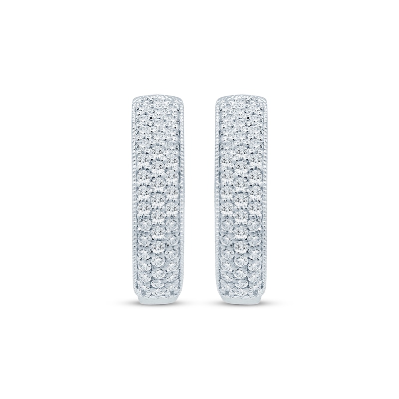 Diamond Pavé Hoop Earrings 3/8 ct tw 10K White Gold