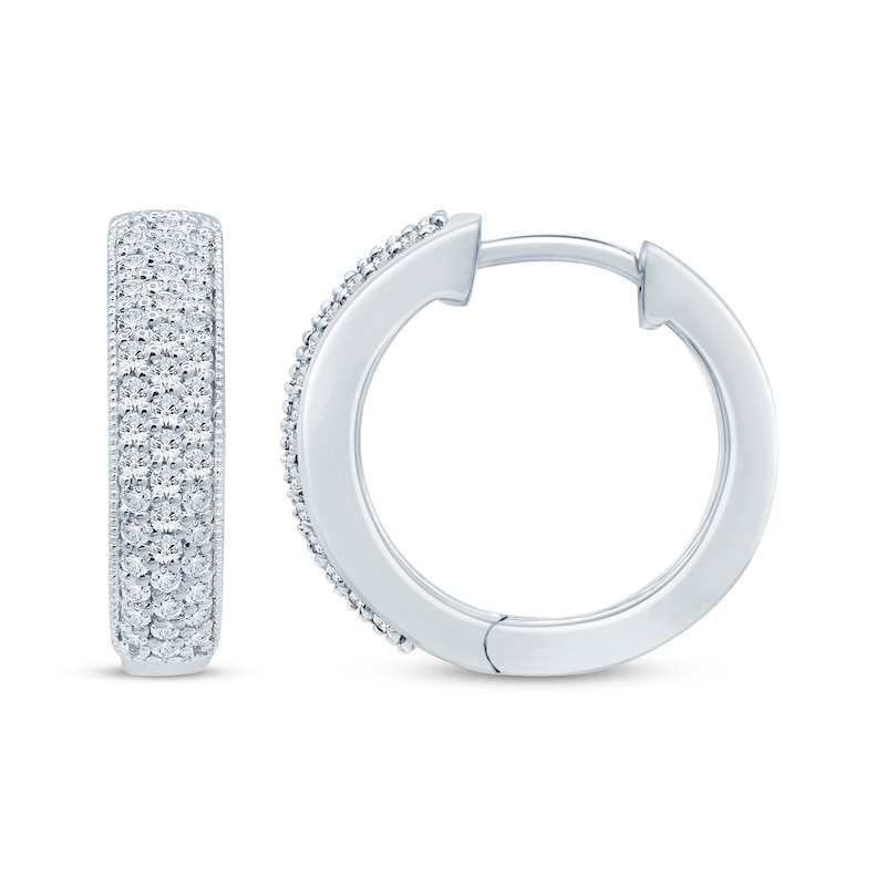 Diamond Pavé Hoop Earrings 3/8 ct tw 10K White Gold