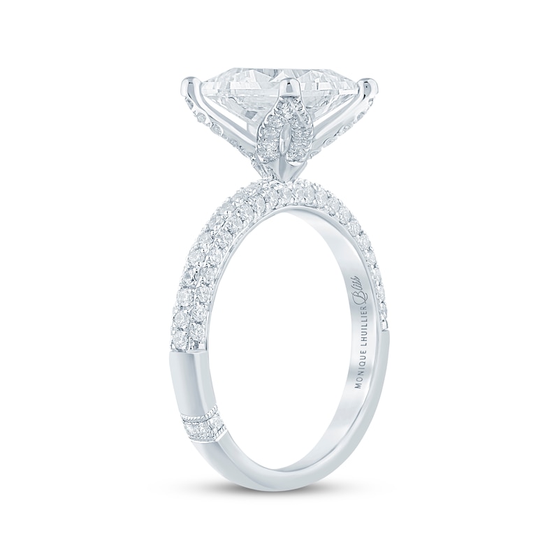 Main Image 2 of Monique Lhuillier Bliss Princess-Cut Lab-Grown Diamond Engagement Ring 3-5/8 ct tw 18K White Gold