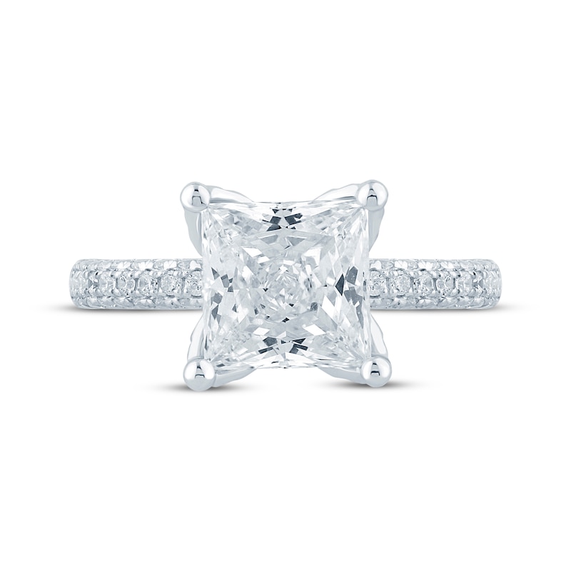 Main Image 4 of Monique Lhuillier Bliss Princess-Cut Lab-Grown Diamond Engagement Ring 3-5/8 ct tw 18K White Gold