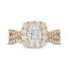 Thumbnail Image 3 of Neil Lane Artistry Cushion-Cut Lab-Grown Diamond Halo Bridal Set 2 ct tw 14K Yellow Gold