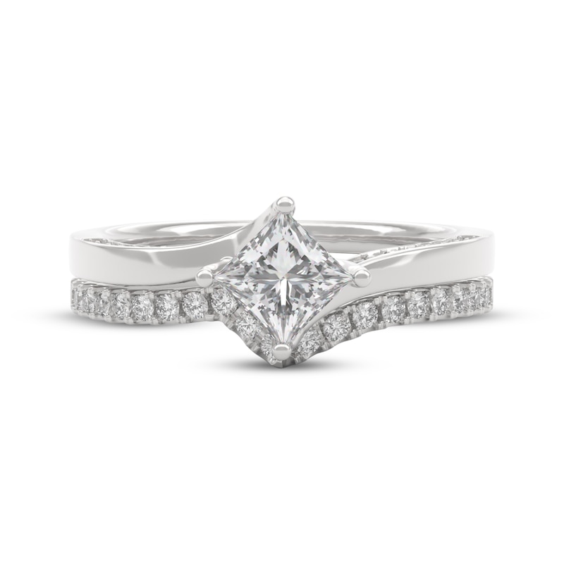 Main Image 3 of THE LEO Diamond Princess-Cut Bridal Set 3/4 ct tw 14K White Gold