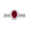 Thumbnail Image 3 of Neil Lane Oval-Cut Natural Ruby & Diamond Bridal Set 5/8 ct tw 14K White Gold