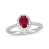 Thumbnail Image 0 of Neil Lane Oval-Cut Natural Ruby & Diamond Engagement Ring 1/2 ct tw 14K White Gold