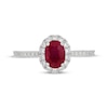 Thumbnail Image 2 of Neil Lane Oval-Cut Natural Ruby & Diamond Engagement Ring 1/2 ct tw 14K White Gold