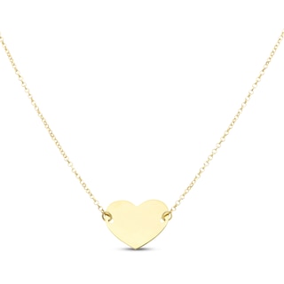 Engravable Heart Necklace 10K Yellow Gold 18