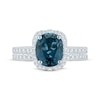 Thumbnail Image 3 of Oval-Cut London Blue Topaz & Diamond Bridal Set 1/2 ct tw 14K White Gold