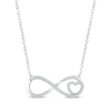 Thumbnail Image 0 of Diamond Infinity & Heart Necklace 1/10 ct tw 10K White Gold 18"