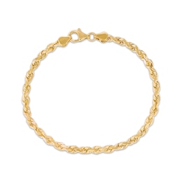 Textured 5.5mm Rope Chain Bracelet Solid 10K Yellow Gold 8.5&quot;