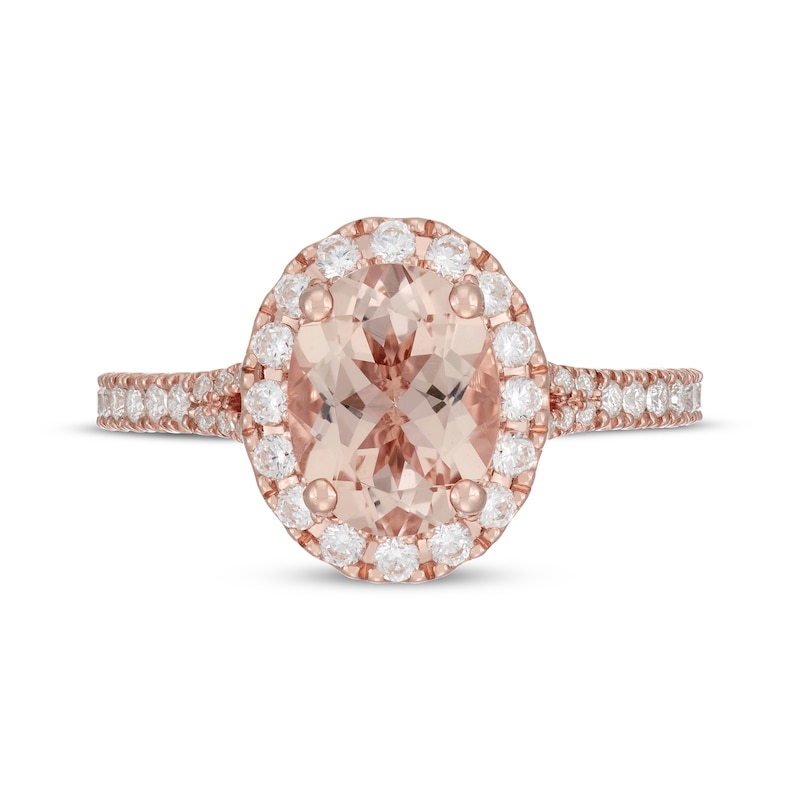 Main Image 3 of Neil Lane Oval-Cut Morganite & Diamond Engagement Ring 1/2 ct tw 14K Rose Gold