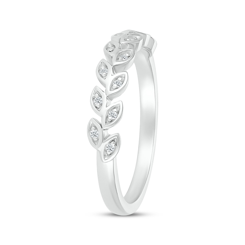 Main Image 2 of Diamond Leaf Ring 1/20 ct tw Sterling Silver