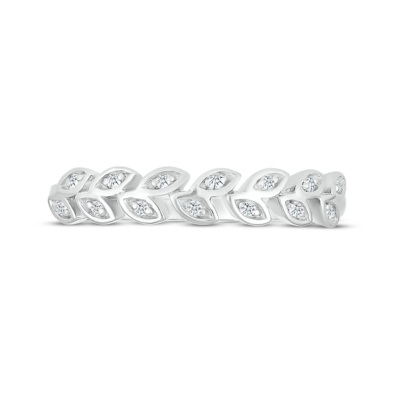 Main Image 4 of Diamond Leaf Ring 1/20 ct tw Sterling Silver