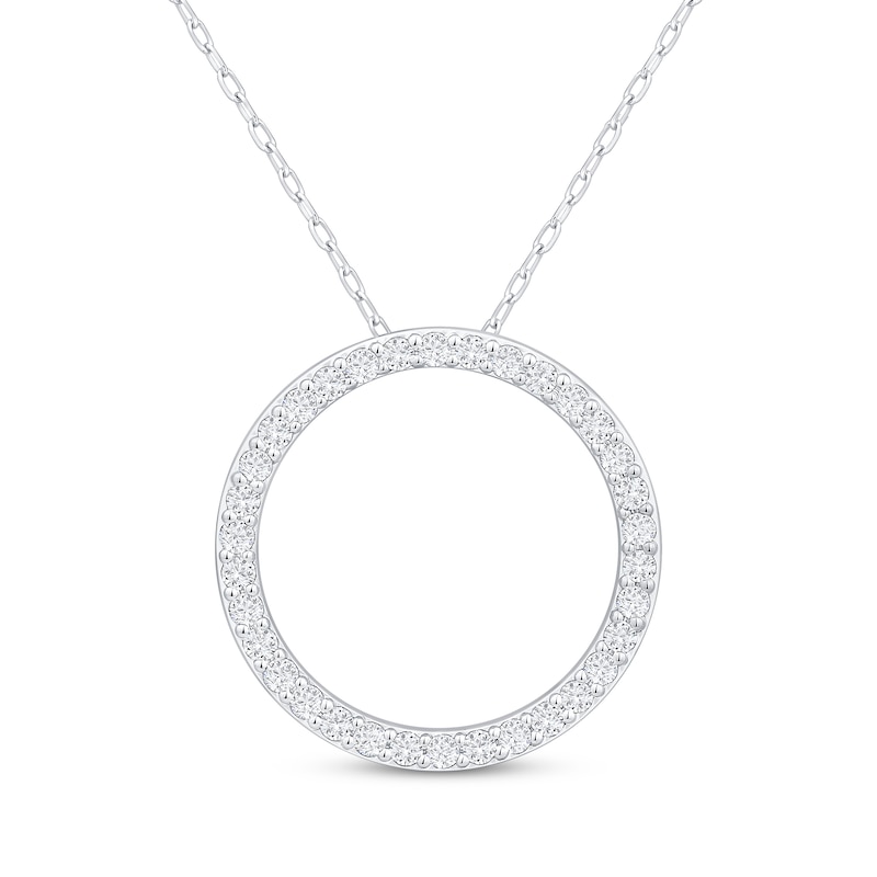 Main Image 1 of Diamond Eternity Circle Necklace 1/2 ct tw 10K White Gold 18&quot;