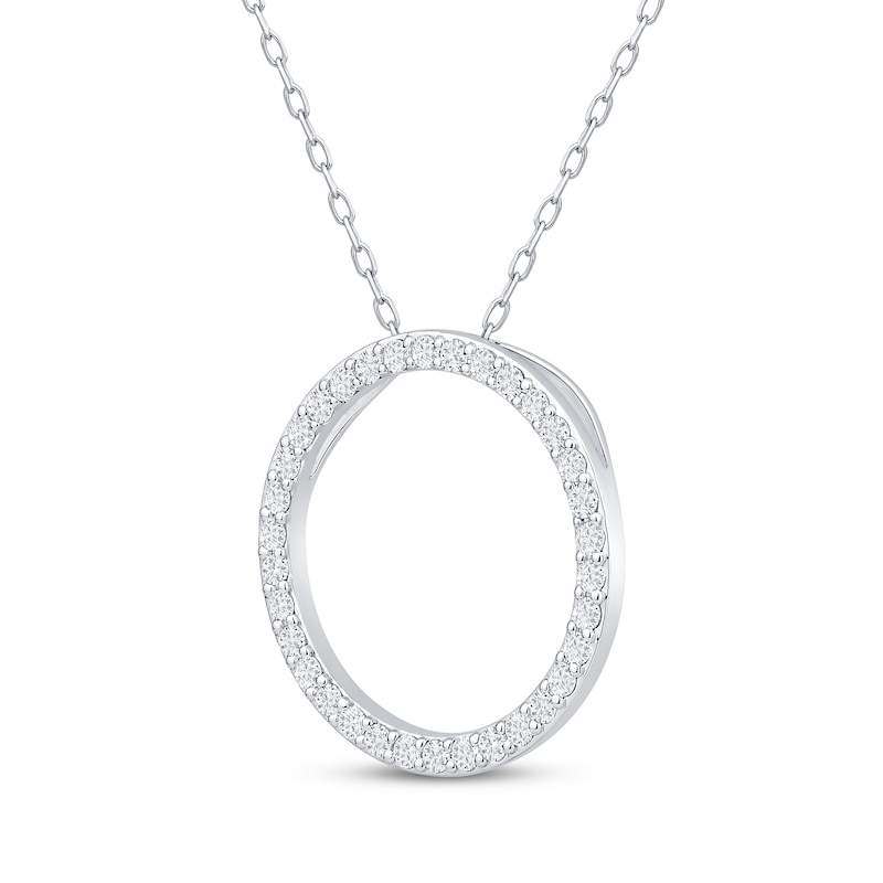 Diamond Eternity Circle Necklace 1/2 ct tw 10K White Gold 18