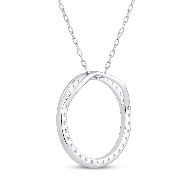 Main Image 3 of Diamond Eternity Circle Necklace 1/2 ct tw 10K White Gold 18&quot;