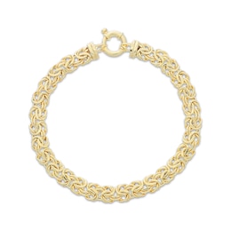 Hollow Byzantine Chain Bracelet 14K Yellow Gold 7.5&quot;