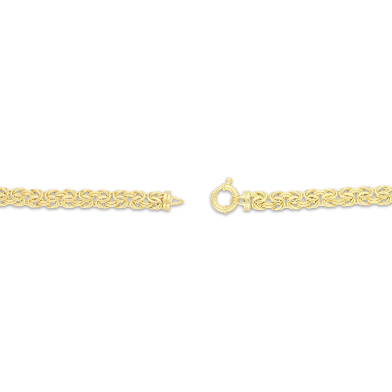 Hollow Byzantine Chain Bracelet 14K Yellow Gold 7.5"