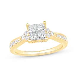 Now + Forever Princess-Cut Diamond Engagement Ring 1 ct tw 14K Yellow Gold