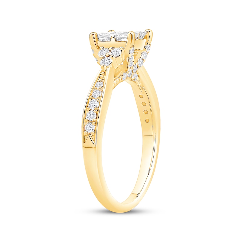 Main Image 2 of Princess-Cut Diamond Engagement Ring 1 ct tw 14K Yellow Gold