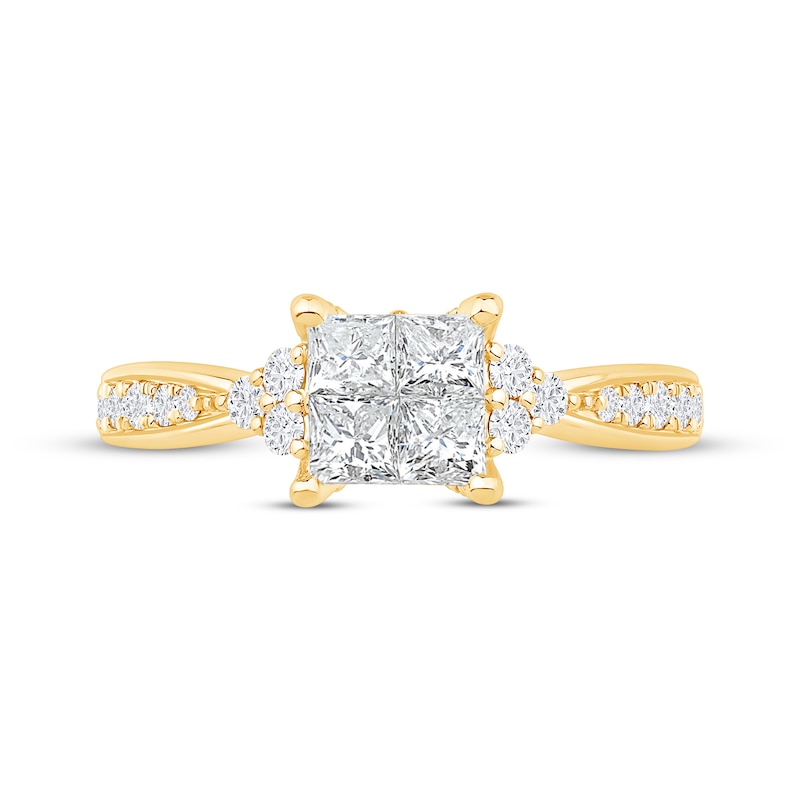 Main Image 3 of Princess-Cut Diamond Engagement Ring 1 ct tw 14K Yellow Gold