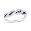 Thumbnail Image 1 of Diamond & Blue Sapphire Anniversary Twist Ring 1/6 ct tw 14K White Gold