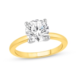 Lab-Grown Diamonds by KAY Round-Cut Solitaire Engagement Ring 2 ct tw 14K Yellow Gold (F/SI2)