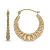 Thumbnail Image 1 of Diamond-Cut Tapered Hoop Earrings 14K Yellow Gold