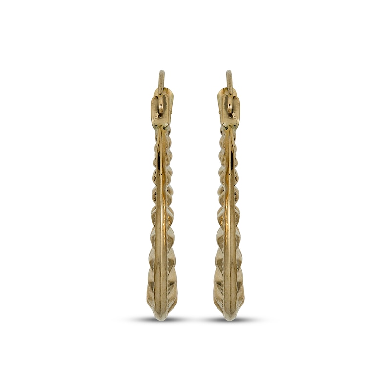 Main Image 2 of Diamond-Cut Tapered Hoop Earrings 14K Yellow Gold