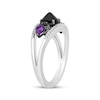 Thumbnail Image 1 of Disney Treasures Hocus Pocus Black Onyx, Amethyst & Diamond Moon Ring 1/6 ct tw Sterling Silver